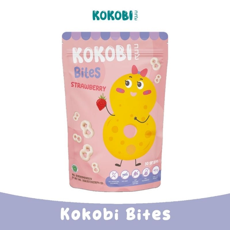 KOKOBI BITES STRAWBERRY - CEMILAN ANAK NON MSG - SNACK SEHAT ANAK - KOKOBI MEDAN