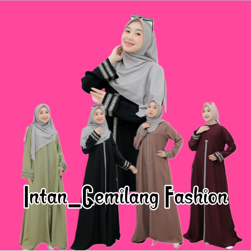 Abaya Renda Qatar Wolpeach Premium/Gamis Maxi Jumbo Bawah Lebar/Gamis Abaya Full Garis renda Kekinia