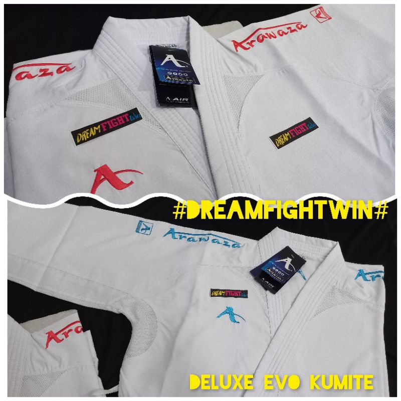 ARAWAZA DELUXE EVO KUMITE MERAH BIRU PUTIH BAJU KARATE
