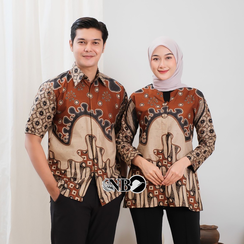 Batik Couple Modern Atasan Blouse Batik Wanita Baju Batik Kerja Kantor Terbaru