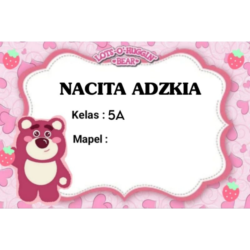 

(ISI 50 PCS) STICKER LABEL BUKU PELAJARAN SEKOLAH BISA CUSTOM NAMA DAN FOTO MOTIF LOTSO