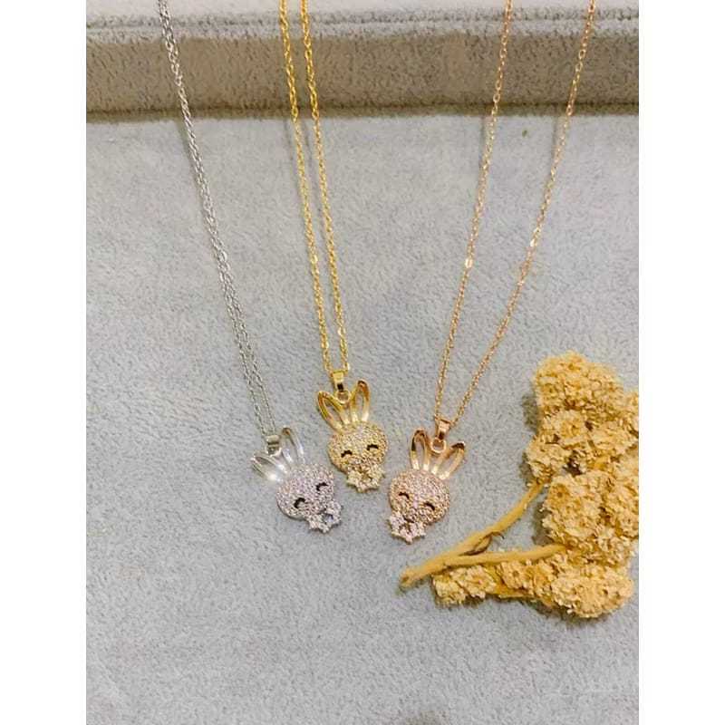 KALUNG TITANIUM RANTAI NORI LIONTIN BONEKA KALUNG TITANIUM ANTI KARAT TIDAK LUNTUR
