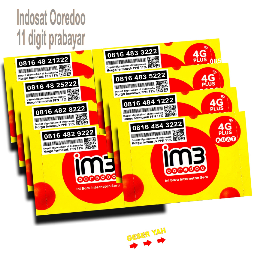 Nomor Cantik Indosat Ooredoo 11 Digit 222 Prabayar Nomer Rapi Kartu Perdana im3 Sebelas Angka Sim Ca