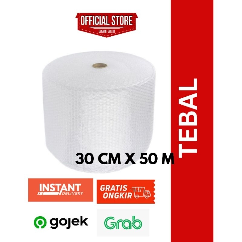 

Bubblewrap roll 30x50m hitam bening plastik pembungkus tebal kuat ulet promo