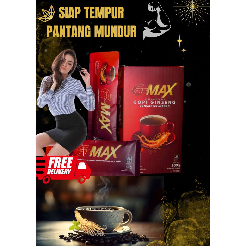G-MAX Kopi Gingseng Kopi Stamina Pria Dewasa Obat Kuat Pria Tahan Lama Sembuhkan Ejakulasi Dini Perm