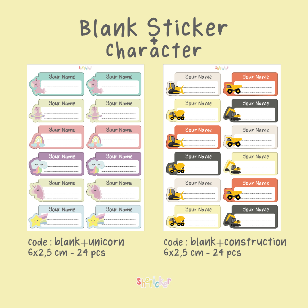 

Blank Sticker + Character
