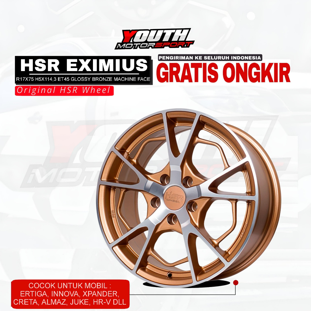 VELG ORIGINAL HSR R17 ORIGINAL HSR COCOKUNTUK HR-V,RUSH,TERIOS,INOVA,XL7,ERTIGA DLL