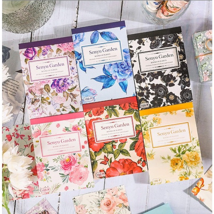

SPESIAL Senyu Garden Flower Design writeable material paper Kertas dengan design senyu garden scarpbook jurnaling