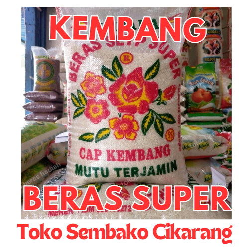 

(BERGARANSI) BERAS 5 KILO SUPER SLYP CAP KEMBANG MUTU TERJAMIN TOKO SEMBAKO CIKARANG