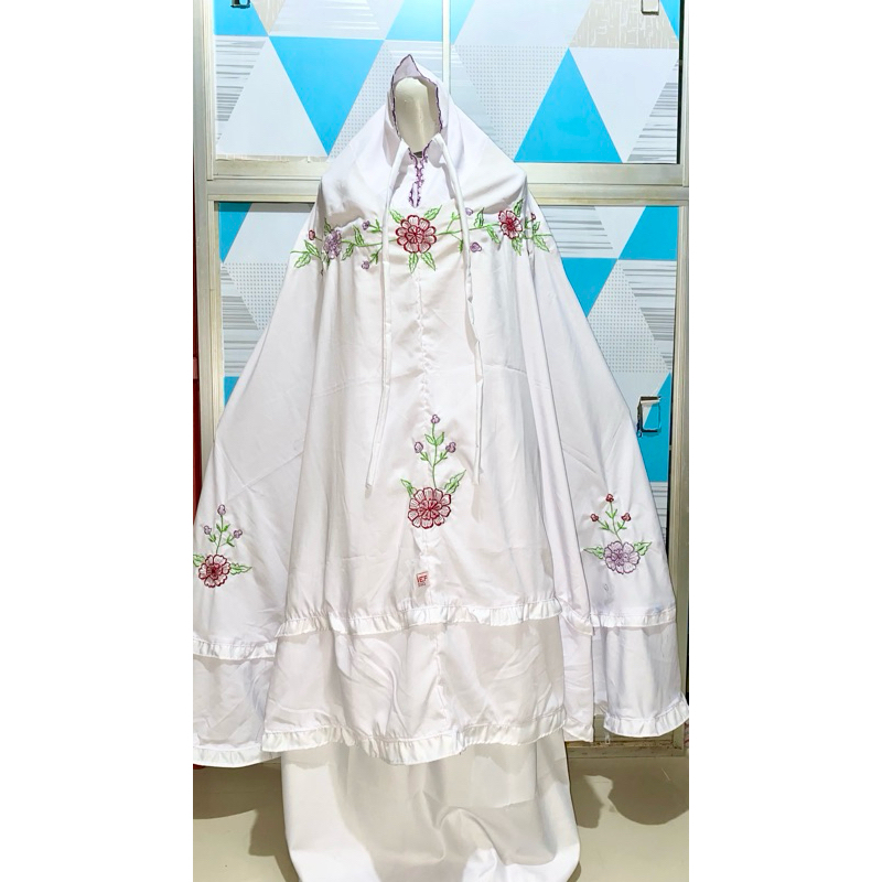 mukena alief putih /motif white series / mukena santri / mukena gontor / mukena