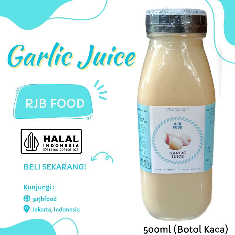 

500ml Jus Bawang Putih Tunggal Jahe Merah Lemon Madu Hutan Cuka Apel Bahan Alami (Botol Kaca)