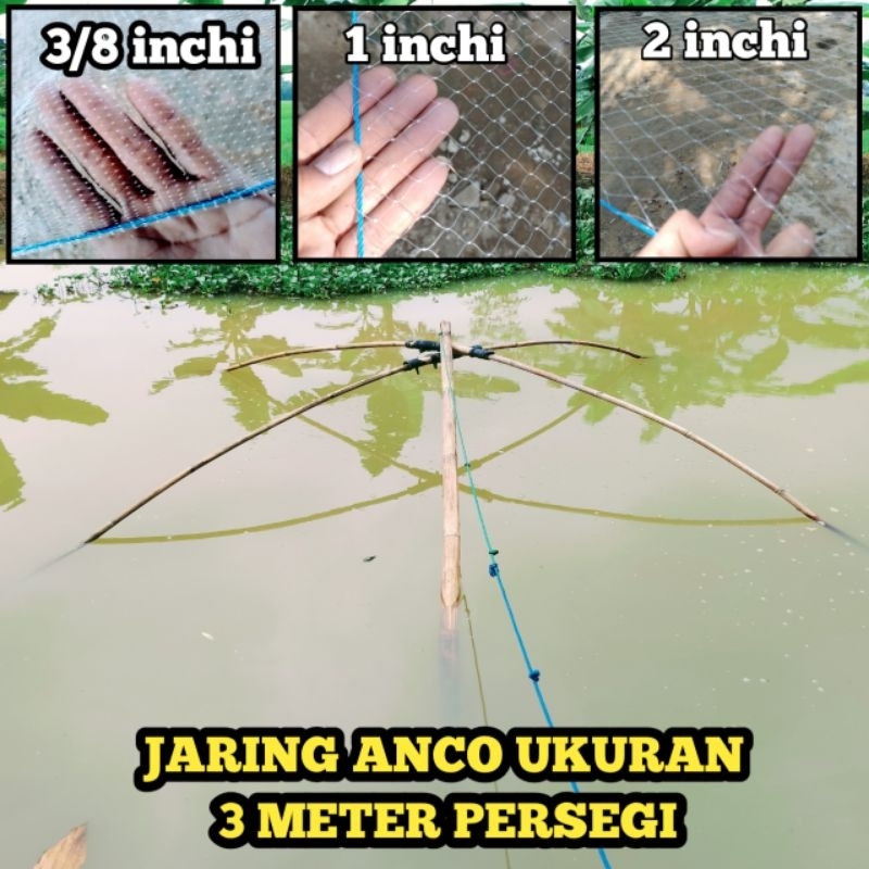 Branjang ikan / jaring tangkul ikan ukuran 3 meter persegi