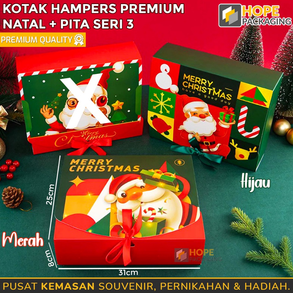 

GOGO Kotak Hampers Premium Natal Pita Box Hampers Xmas Kotak Hadiah Natal Kotak Bingkisan Goodie Box Kotak Souvenir Natal Gift Box Natal Kotak Kue Natal