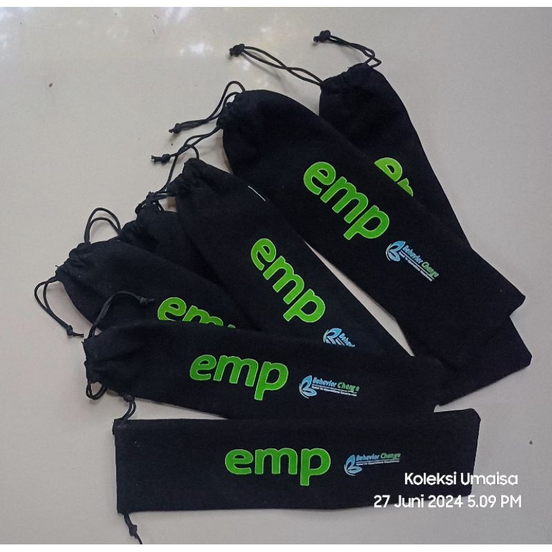 Kantong dustbag packaging pouch bludru polos custom sablon