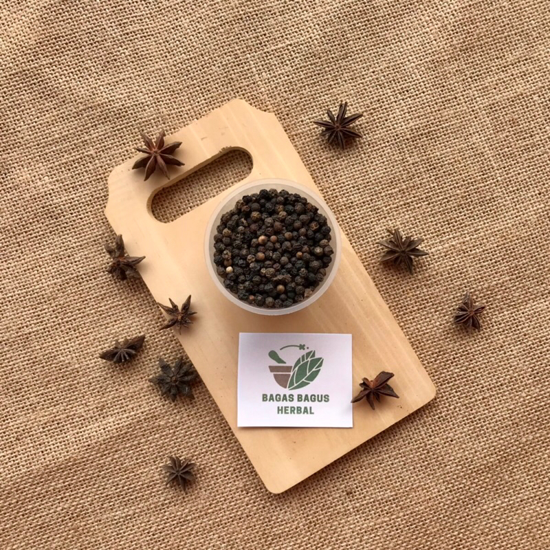 

(50gr) Lada Hitam Merica Hitam Piper Nigrum Black Pepper MURNI Kering Herbal Tradisional JSR
