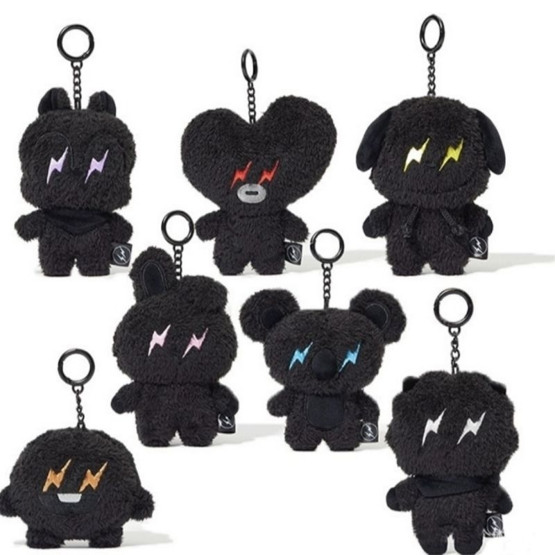 OFFICIAL BT21 FRGMT BAG CHARM / BT21 BLACK KEYCHAIN