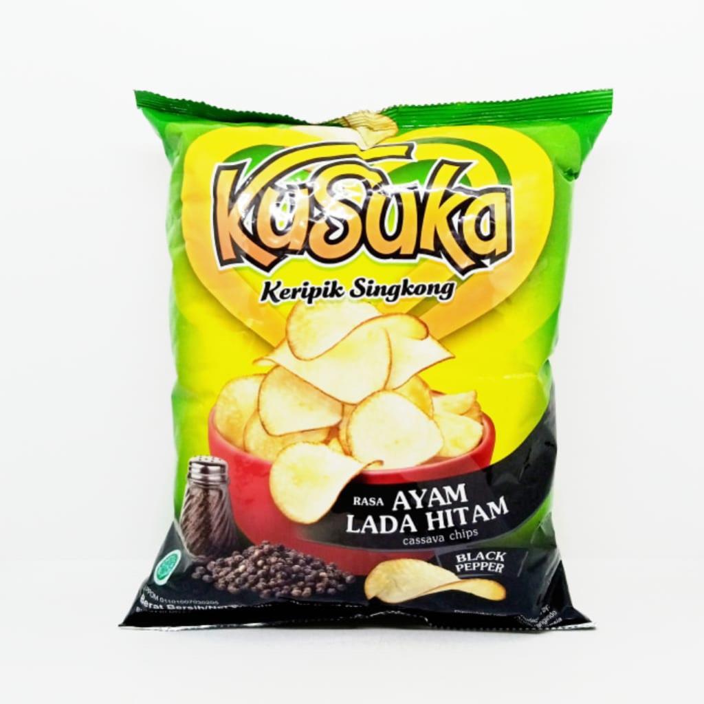 

KUSUKA KERIPIK SINGKONG AYAM LADA HITAM & BBQ PCK 60g