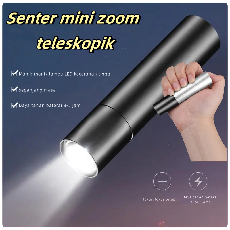 Tempat CodMini Senter Led Super Terang Xhp50 10000 Lumens Lampu Swat Jarak Jauh Waterproof Usb