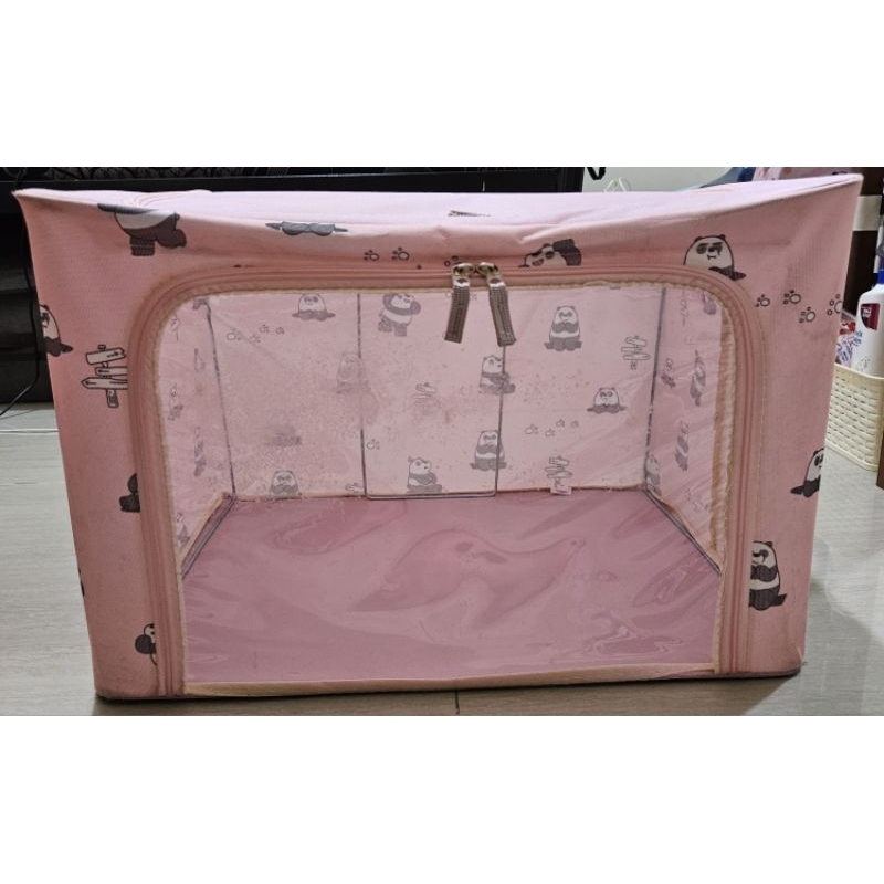 preloved storage box we bare bears pink miniso