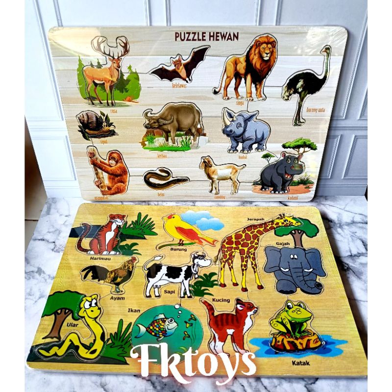 Puzzle Hewan_puzzle kayu- puzzle murah - mainan edukasi