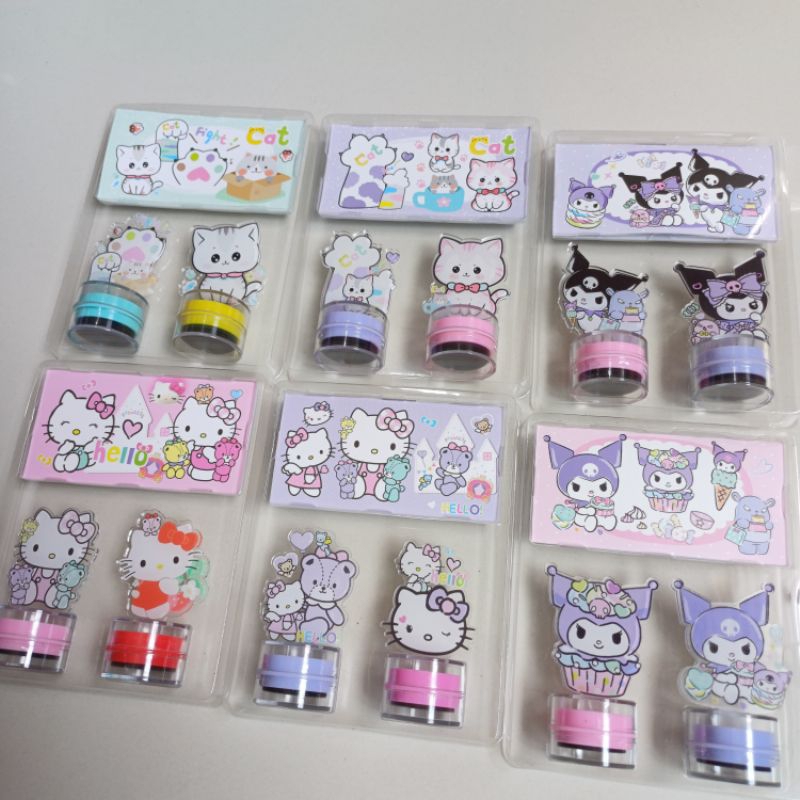 

Mainan stempel 2in1 sanrio kucing hello kitty kuromi