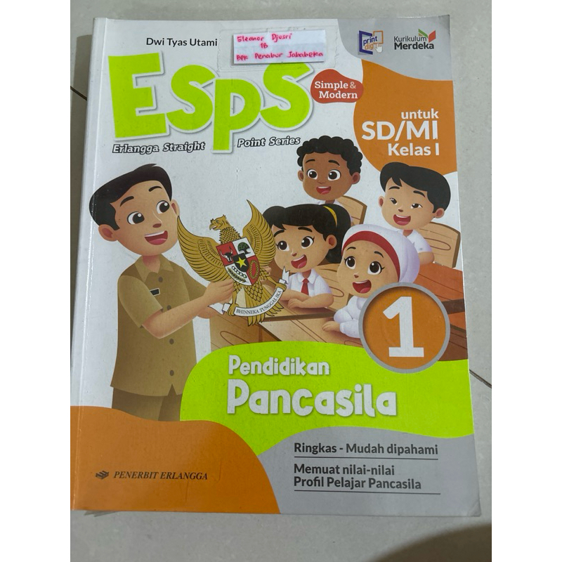 esps pendidikan pancasila kelas 1 erlangga original second