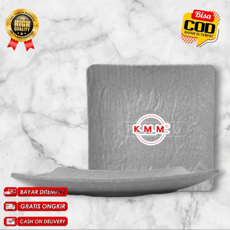 Melamin Stone Piring Kotak 10 Inch - Piring Saji - Piring Cafe - Piring Hotel - Piring Restoran - Go