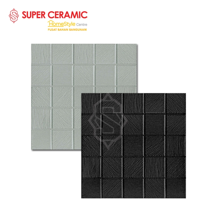 ASIA TILE 25x25 Alpha Series - ALPHA BLACK / ALPHA GREY