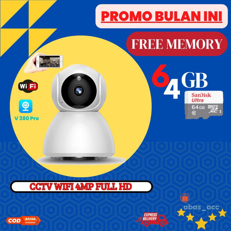 Cctv ip smartnet 4MP V380pro FREE MEMORY 64GB(COD) cctv original