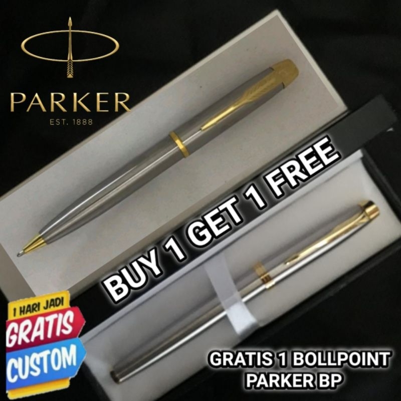 

Bollpoint Mewah Parker Buy 1 Get 1 Free Pen RB & BP Gold Clip Gratis Box Exlusive Dan Gratis Grafir Nama//Satu Box 2 Bollpoint Cocok Untuk Hampers