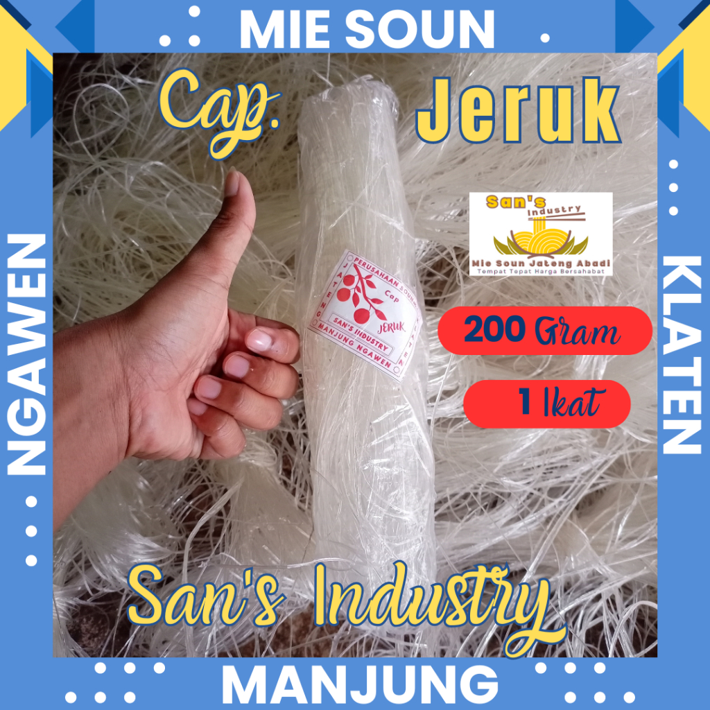 

Sohun cap jeruk klaten 200gram / soun kenyal dan putih / khas klaten