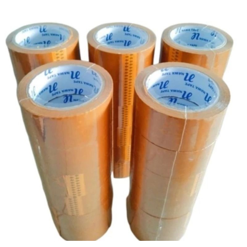 

LAKBAN PACKING LAKABAN COKLAT DAN LAKBAN BENING 90 YARD X 45 MM ISI 6 PCS