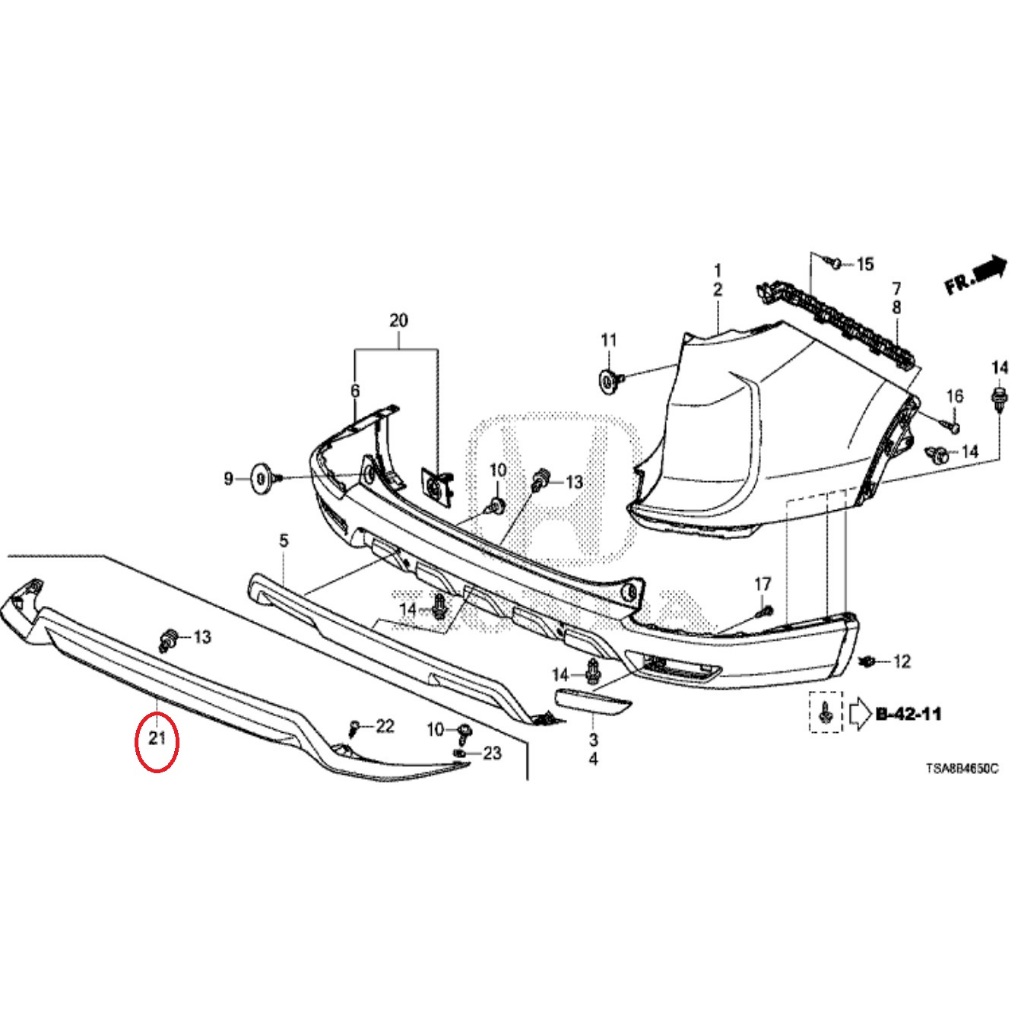 Garnish Bumper Belakang Bawah BRV 2018