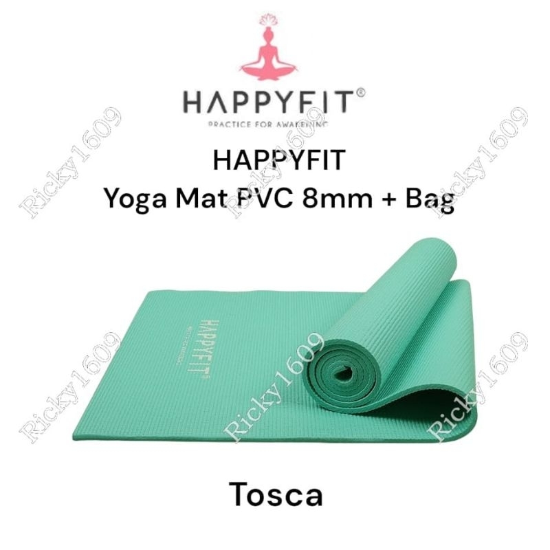 MATRAS YOGA HAPPYFIT 8MM - YOGA MAT HAPPYFIT TEBAL 8MM - PVC - BONUS TAS - ORIGINAL HAPPYFIT JunDW
