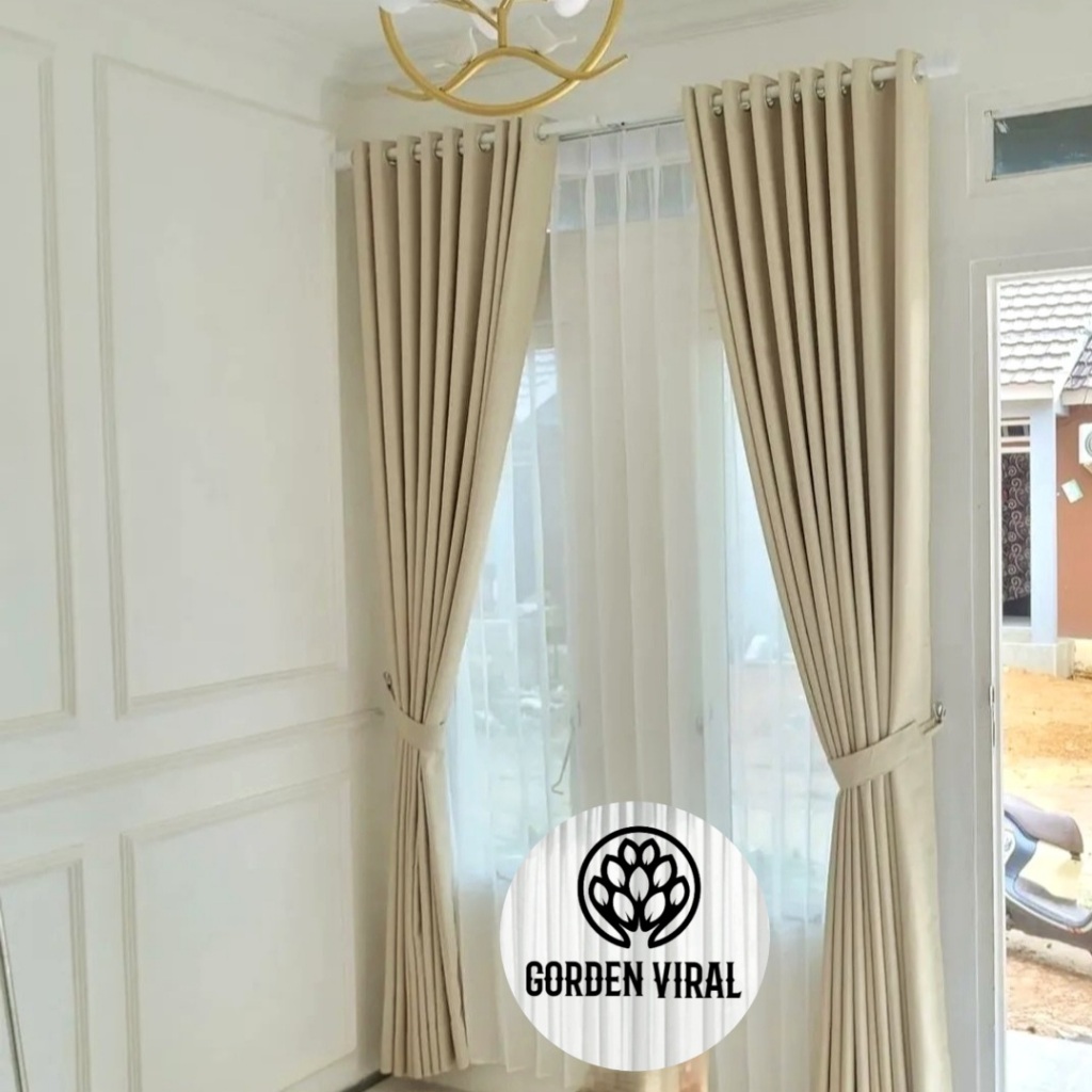 Gorden Polos Blackout 150 x 250 - 300 cm Hordeng Jendela Pintu Tirai Minimalis Import Premium Mewah