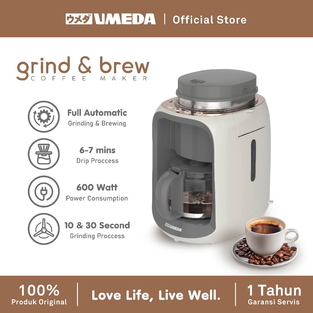Umeda Grind & Brew Mesin Kopi Otomatis 2in1 / Coffee Grinder / Coffee Maker / Drip Coffee