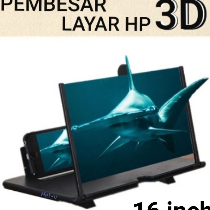 Berkualitas  Kaca Pembesar Layar Hp 3D 14  16 inch Inci  Enlarge Screen Magnifier Stand Phone