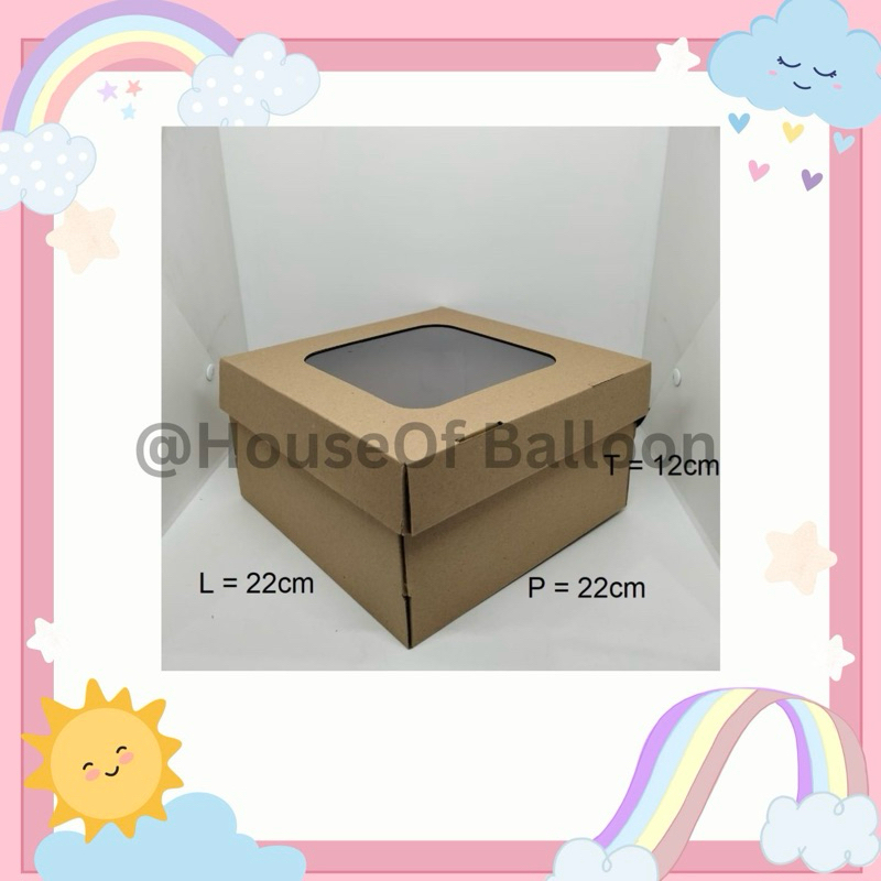 

Dus Kotak Box Hampers 22x22x12 EFLUTE JENDELA MIKA Dus Box Kotak Kue Tart EFLUTE WINDOW Box Kotak Coklat Corrugated Eflute Dus Box Packing Dus Box Kotak Puding Dus Box Kotak 22x22x12