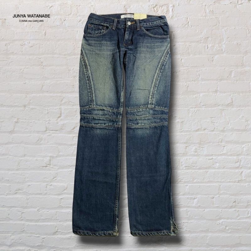 Celana Panjang Longpants Jeans Bikers Comme Des garcons x Junya Watanabe Blue Washed Fading Slim Ori