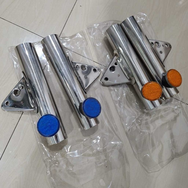 Kupingan CB K5 Lampu as 33 Stainless plus Mata Kucing pnp as 33 Bracket Breket Pipa Dudukan Lampu