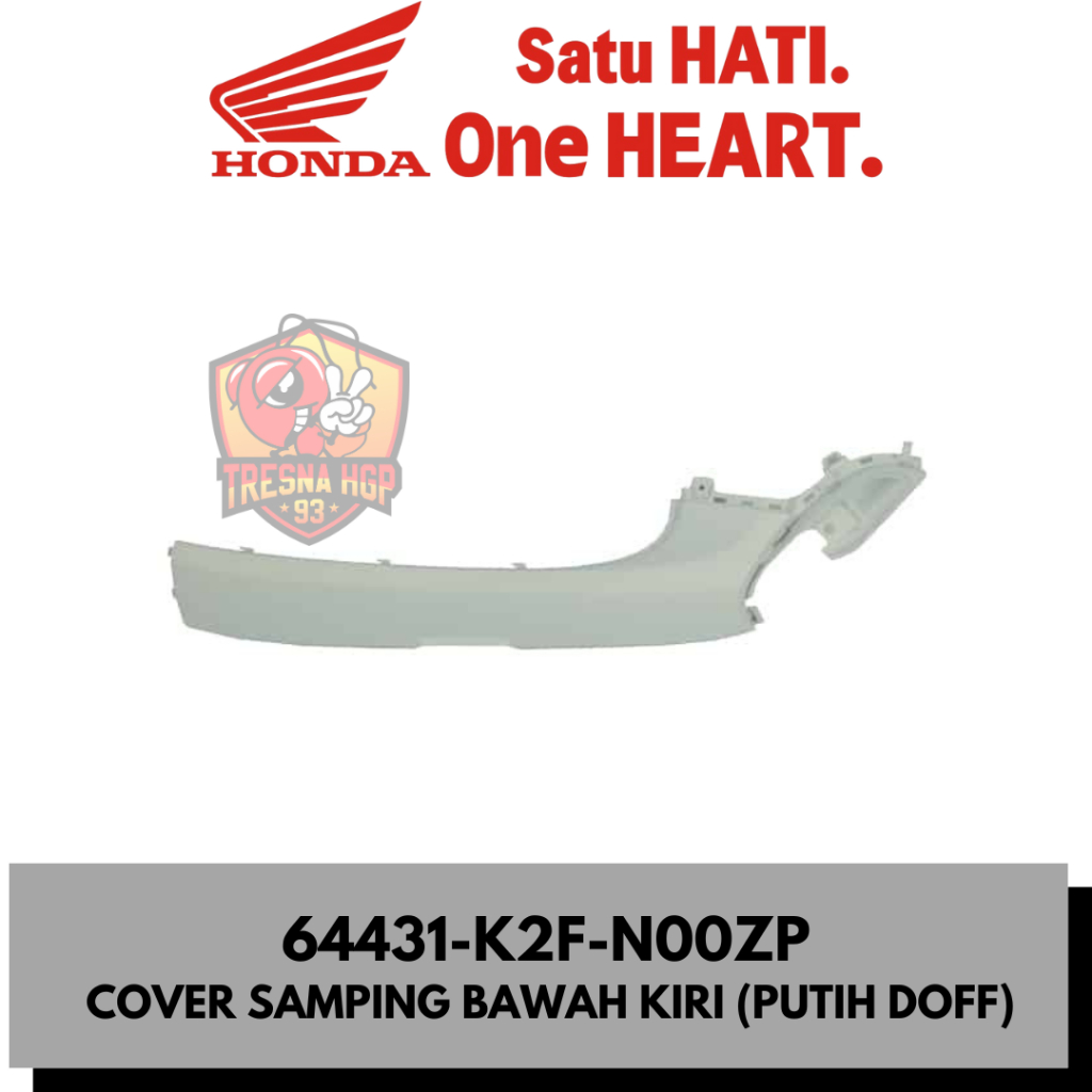 64431-K2F-N00ZP COVER SAMPING KIRI BAWAH PUTIH DOFF SCOOPY ESP K2F ORIGINAL | COVER UNDER L SIDE 644
