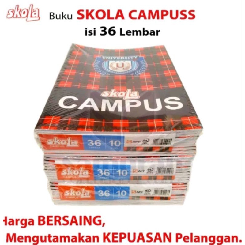 

( 10 pcs ) BUKU TULIS CAMPUS SKOLA 36 LEMBAR / BUKU BOXY KAMPUS