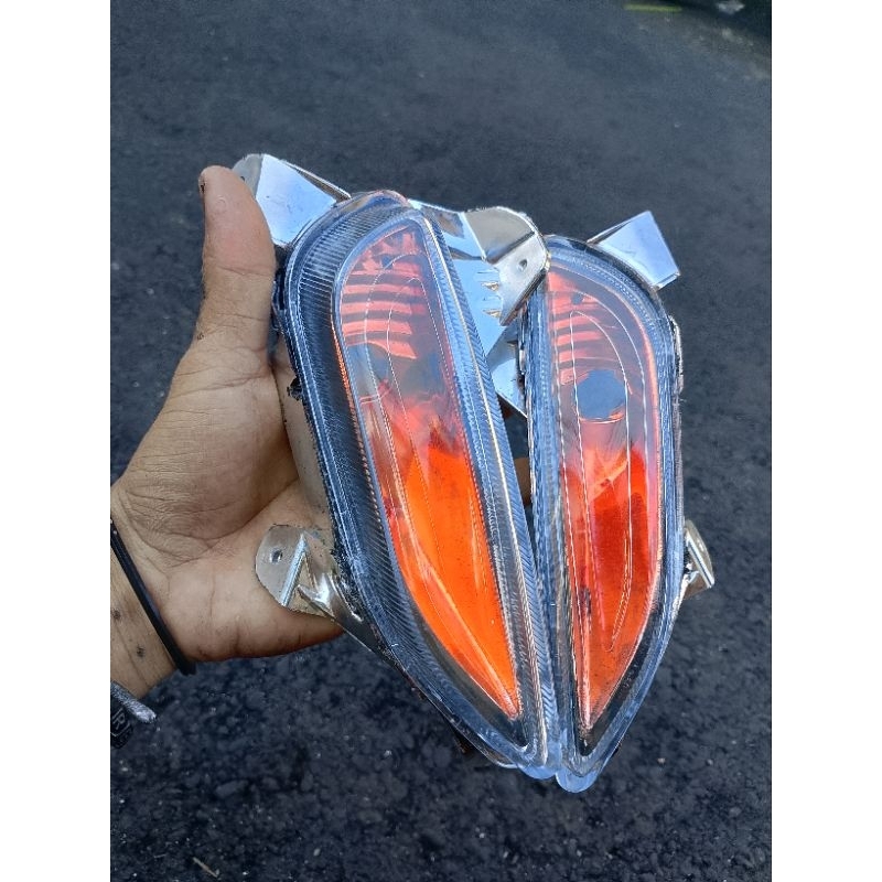 Lampu Sen Sein Reteng Belakang Scoopy fi Custom Hitam Oranye Fullset Sepasang Kanan Kiri