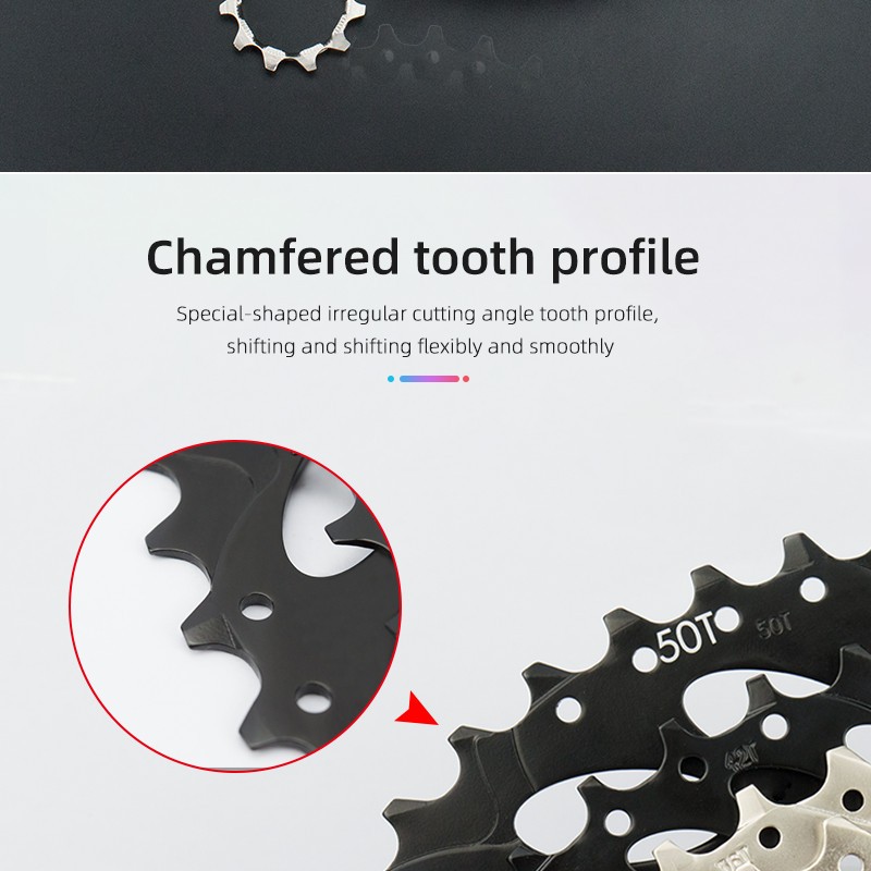 Wake Sprocket 11 Speed 11 - 42T Silver Gear Cassette Sepeda MTB