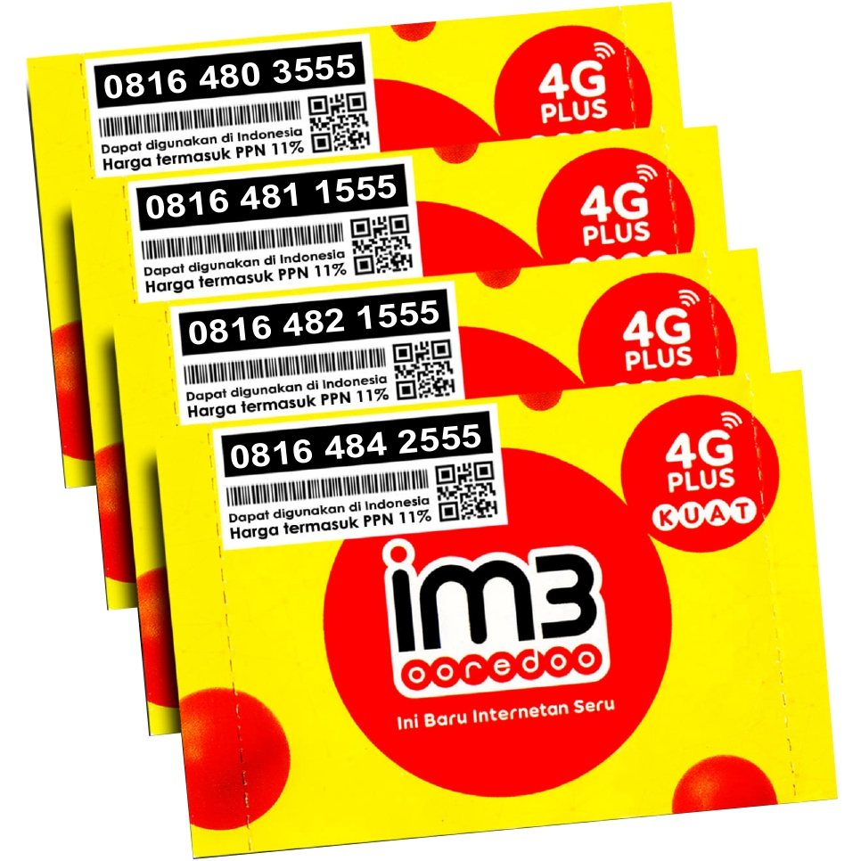 Nomor Cantik Indosat Ooredoo 11 Digit 555 1555 2555 3555 Prabayar Nomer Rapi Kartu Perdana im3 Sebel