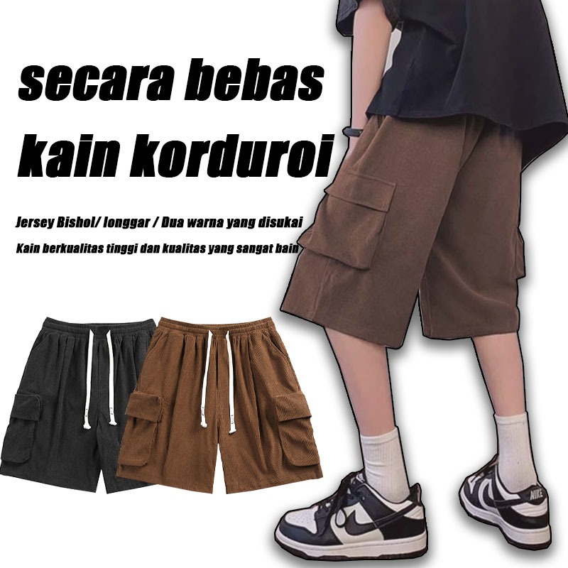 celana pendek corduroy pria celana cargo pendek corduroy celana pendek casual pria korean style Carg