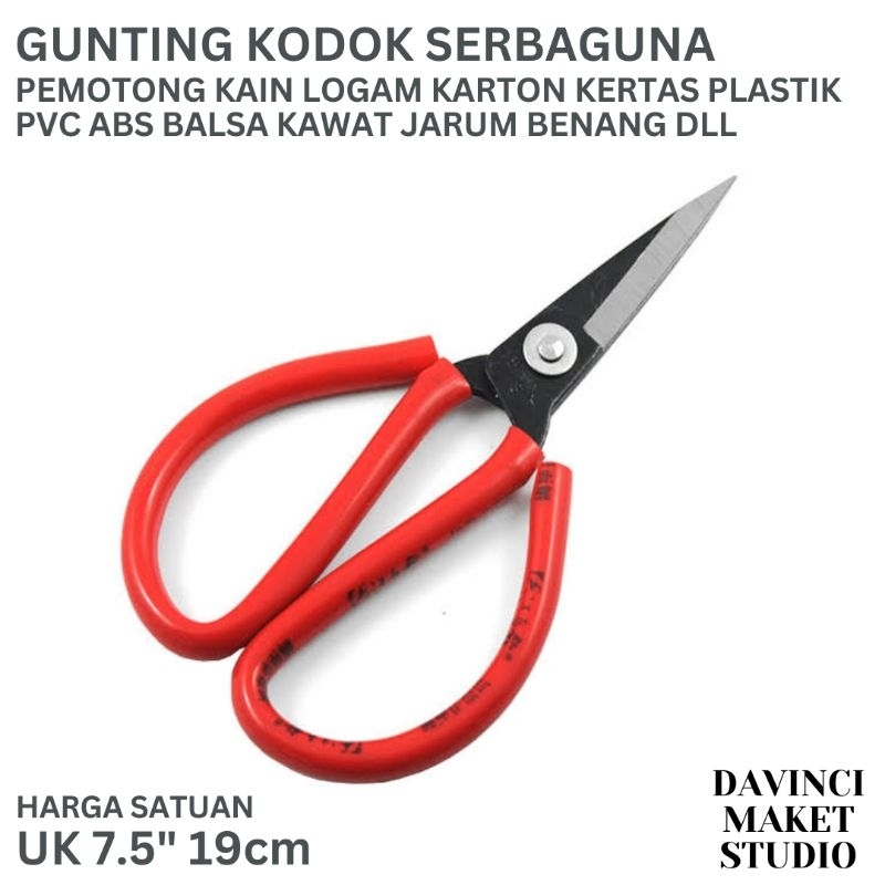 

Gunting Kodok 7" 19cm - Gunting Material Keras ABS PVC Kayu Metal Karton Kertas - Cloth Scissors