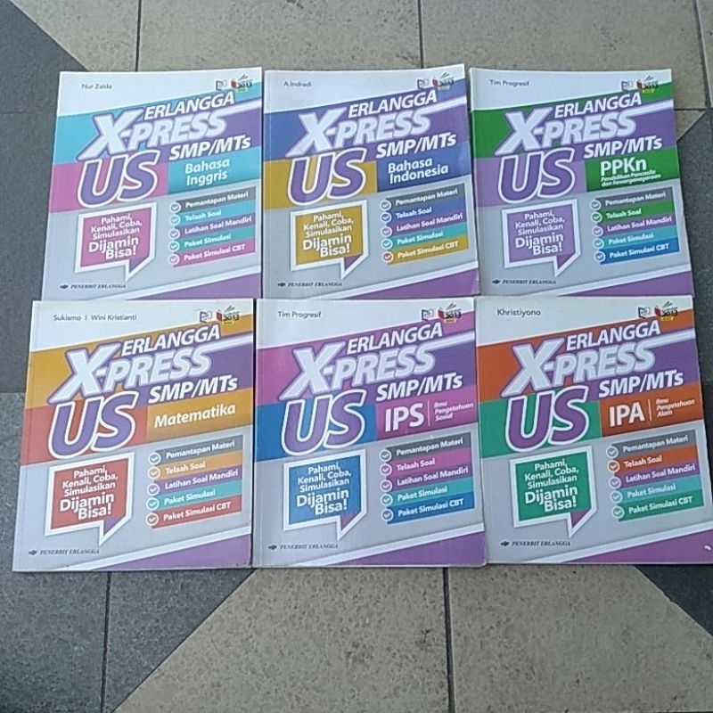 buku soal-soal erlangga x-press us smp/mi matematika bahasa indonesia ipa ips bahasa inggris ppkn pe