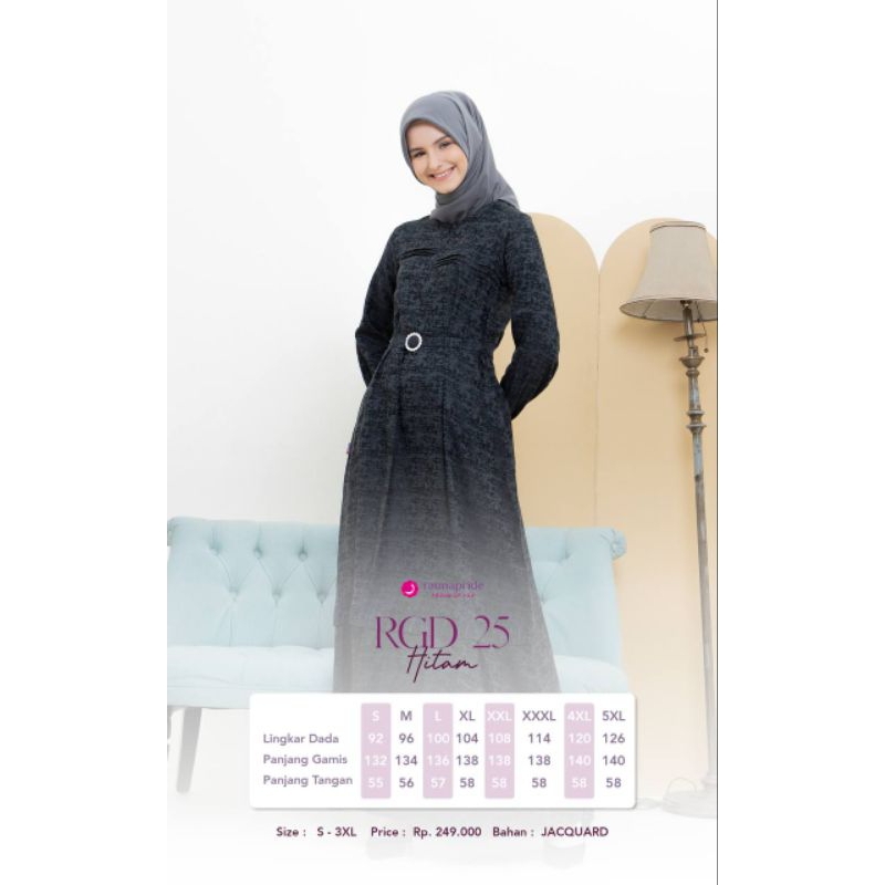 GAMIS RGD 25 HITAM/GAMIS HITAM WANITA/GAMIS WANITA RAUNA