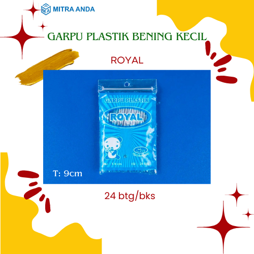 Garpu Plastik Bening Kecil Royal @24 pcs